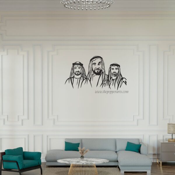 Abu Dhabi Royal Family Metal Wall Art – Luxury Emirati Tribute Decor